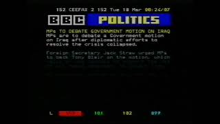 Bbc Two Continuity And Closedown/Bbc Ceefax/Bbc Learning Zone Startup - Tuesday 18Th March 2003