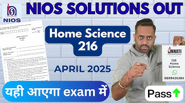 Home Science Class 10 NIOS Question Paper in English | April 2025 | full solved answers