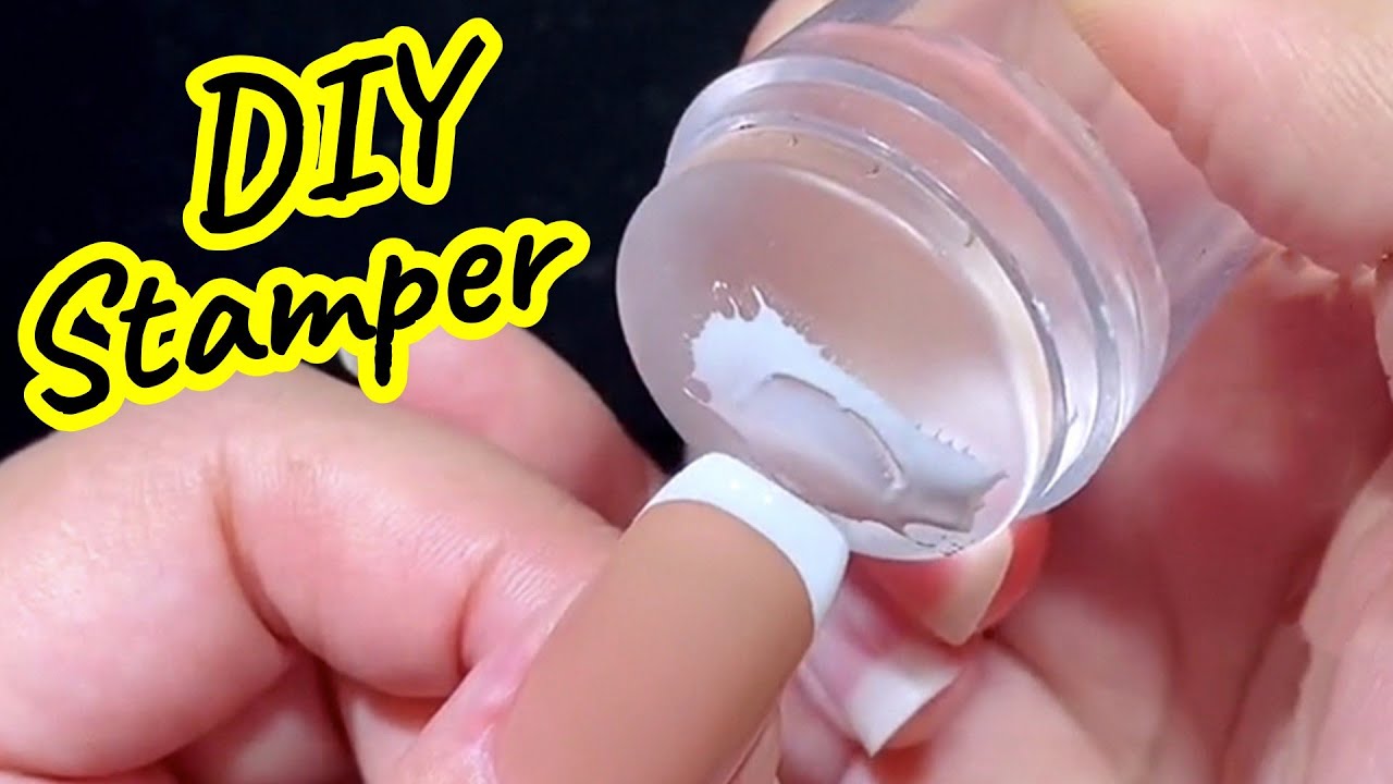 DIY nail tip stencil, french nail tool, homemade nail stamper, how to make  nail stamper