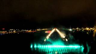 Pit View B737 Night Landing London Gatwick Egkklgw Rwy 26L
