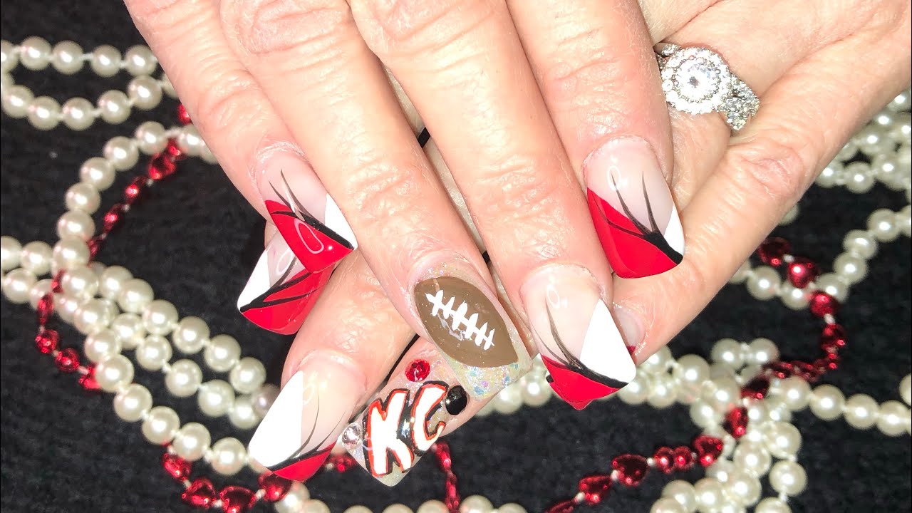 kansas city chiefs nail design