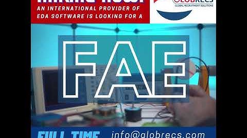 Hiring Remote FAE (Field Applications Engineer)!