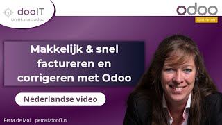 Odoo Makkelijk En Snel Factureren, Als Ook Corrigeren.