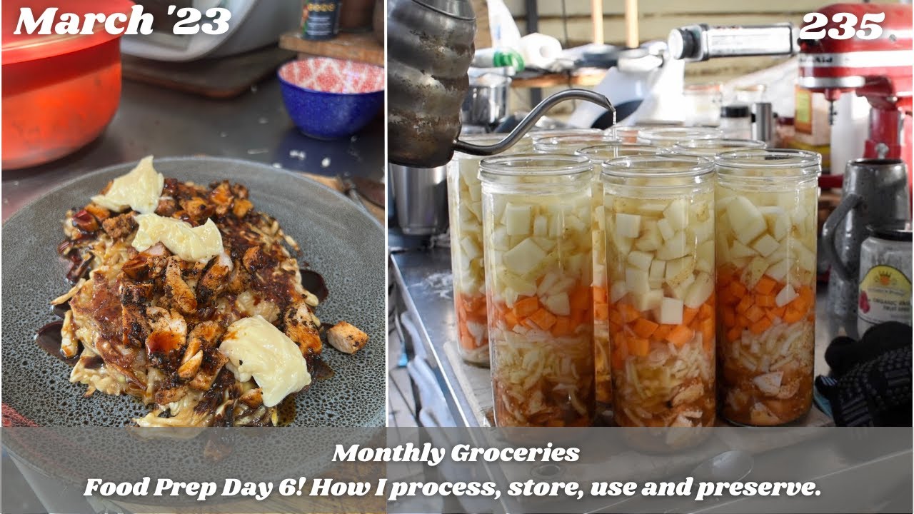 Monthly Groceries Food Prep Day 6 | Canning Smoked Chicken Soup, Okonomiyaki |Off Grid Australia 235