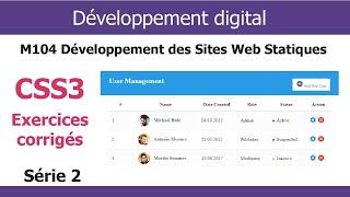 Exercices corrigés HTML5 et CSS3 - Série 2 : TP CSS3 (Darija)