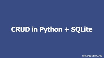 CRUD operation using Python + SQLite