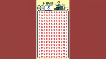Can you spot the number 6?|TRICKY MINUTES | find the odd one | #quiz #puzzle #numbers #viralshorts