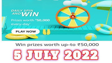Amazon Funzone Daily Spin and Win Answers Today|5 July 2022 | Daily Quiz Time