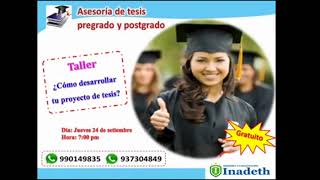 Taller de tesis Gratuito - Inscríbete ahora