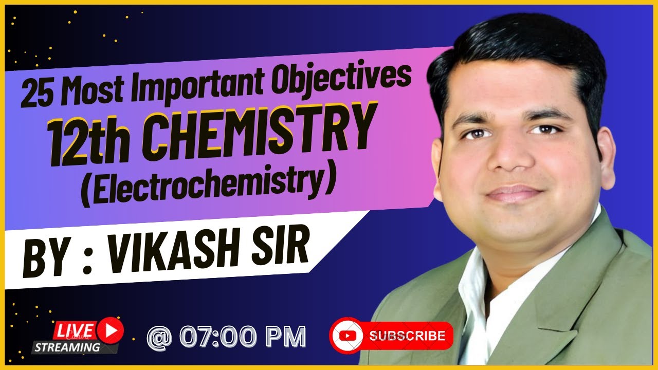 Electrochemistry 12th Chemistry 25 Most Important Objectives