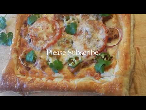 Puff Pastry Pizza | Spicy Chicken Puff Pastry Recipe