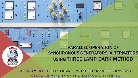 Parallel Operation of Synchronous Generators / Alternators using Three Lamp Dark Method