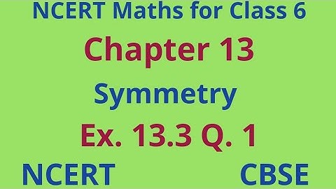 Ex 13.3 Q 1 class 6, chapter 13, Symmetry