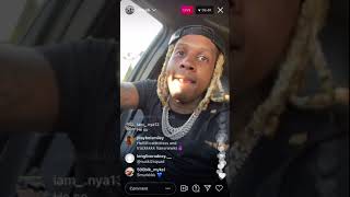 LIL DURK ON IG LIVE RACING IN HIS TRACKHAWK!!