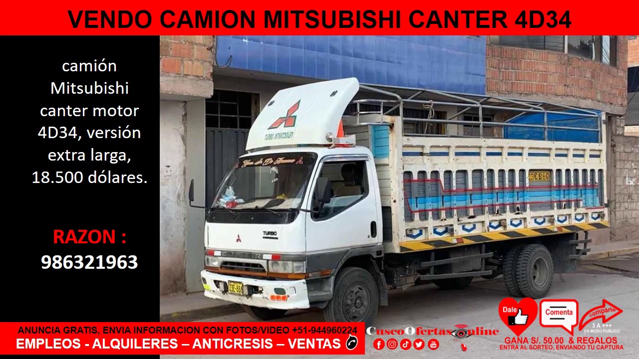 Vendo Camion Mitsubishi Canter 4d34 Video Youtube