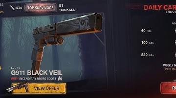 Into The Dead 2 : G911 Black Veil Pistol - #1 Daily Carnage Zombie Challenge #shooting #gameplay