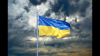 Ukrainian flag pole. Khmelnytskiy, Ukraine. Drone 4K footage