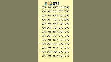 Find 071 -  Test your high visual skills by finding the hidden number in 7 secs #quiztrendingshorts