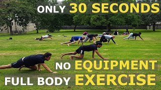30 Seconds Full Body Exercise, No Equipment, Leopard Crawl Tutorial