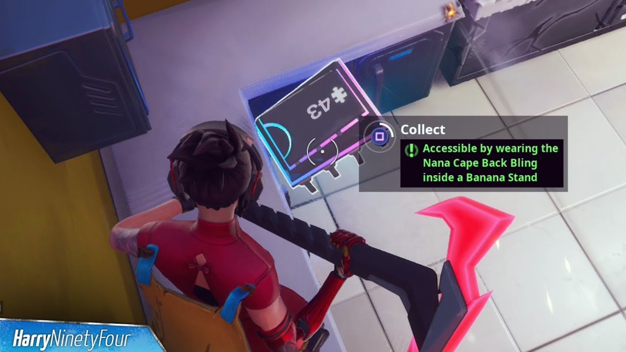 Fortbyte #43: Accessible by Wearing the Nana Cape Back Bling inside a Banana  Stand - Fortnite - YouTube