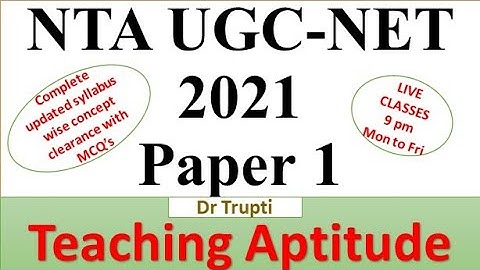 NTA UGC NET Paper 1 Teaching Aptitude with MCQ