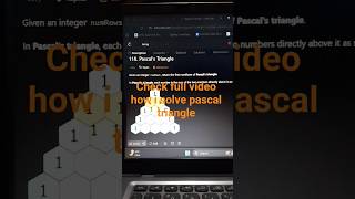 leetcode118 Pascal's triangle day6 #coding #dsa #cplusplus #startup #prepare #restart #success #yes