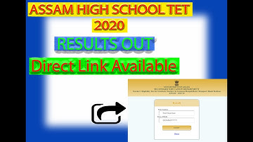 Assam High School TET result 2020