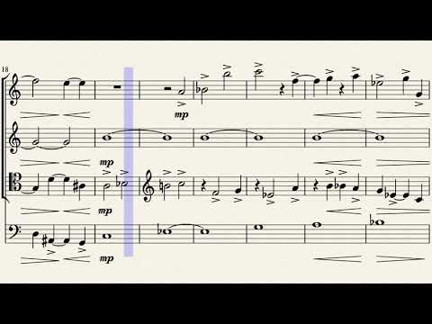 Fughetta for Violin Viola Violoncello and Bass Guitar in C Enigmatic SCROLLING SCORE