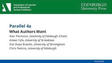 University Press Redux 2024: Parallel 4a: What Authors Want (audio file)