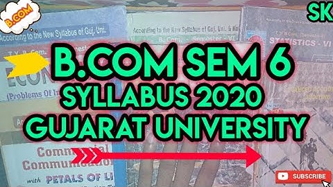 B.com Sem 6 Syllabus 2020-21 | Subject List | Gujarat University | By SK Our Collection