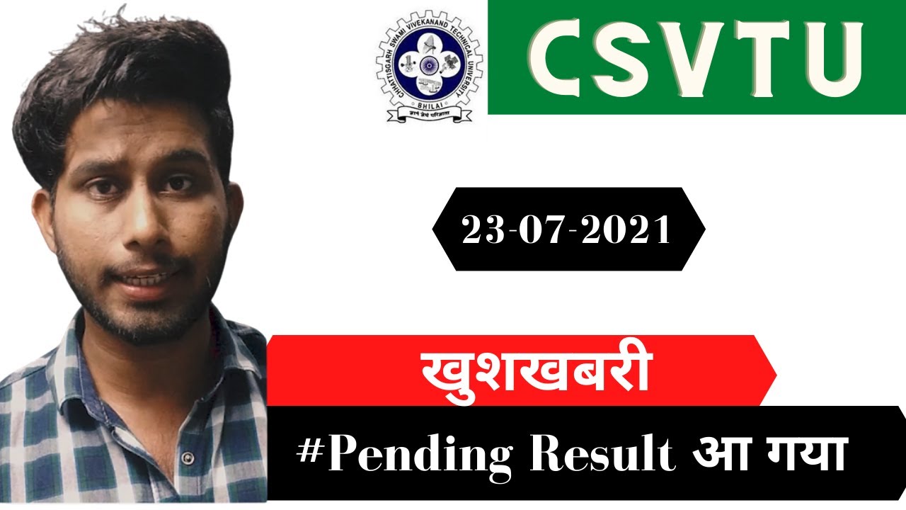  pending result csvtu youtube