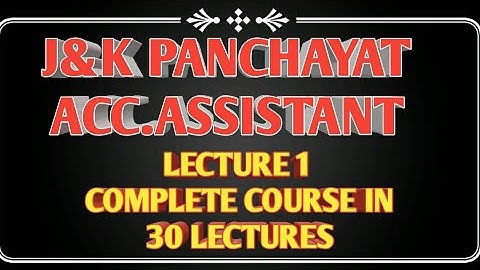J&K panchayat Acc.Assistant  Fundamentals Of Computer Applications  LECTURE 1 #JKSSB