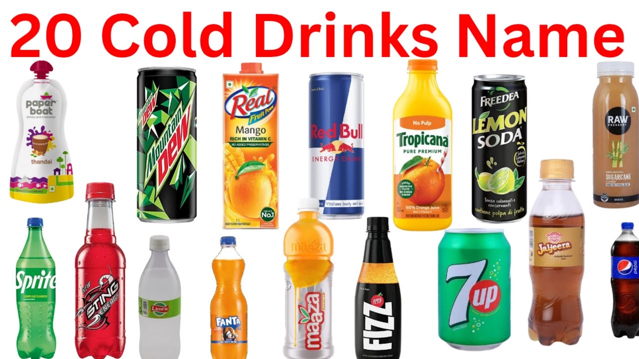 Learn Cold Drinks Name with Pictures| 20 Cold Drinks Name For Kids | Cold Drinks learning video |