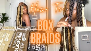 DIY BOX BRAIDS: BEGINNER FRIENDLY | RUBBER BAND METHOD 2022