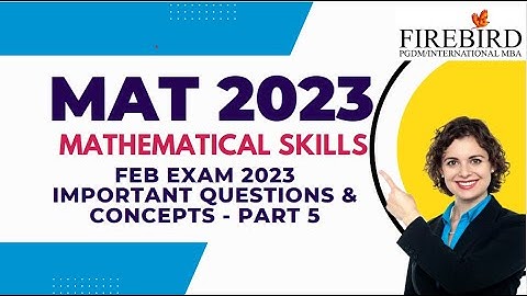 MAT 2023 | Important Q&A | Feb Exam |  Mathematical Skills Part 5 #mba2023 #mat2023 #pgdm2023
