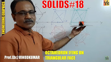 Projection of Solids -18, Octahedron lying on HP by Prof. Vinodkumar