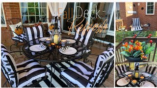 NEW FALL 2021 DECK REFRESH |FALL DECORATING IDEAS| BLACK AND WHITE PATIO DECK MAKEOVER #FALLDECOR