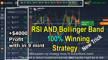 IQ Option RSI and Bollinger Band Best 100% Strategy!! New Trick