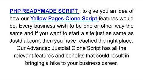 Yellow Pages Clone Script - PHP READYMADE SCRIPT