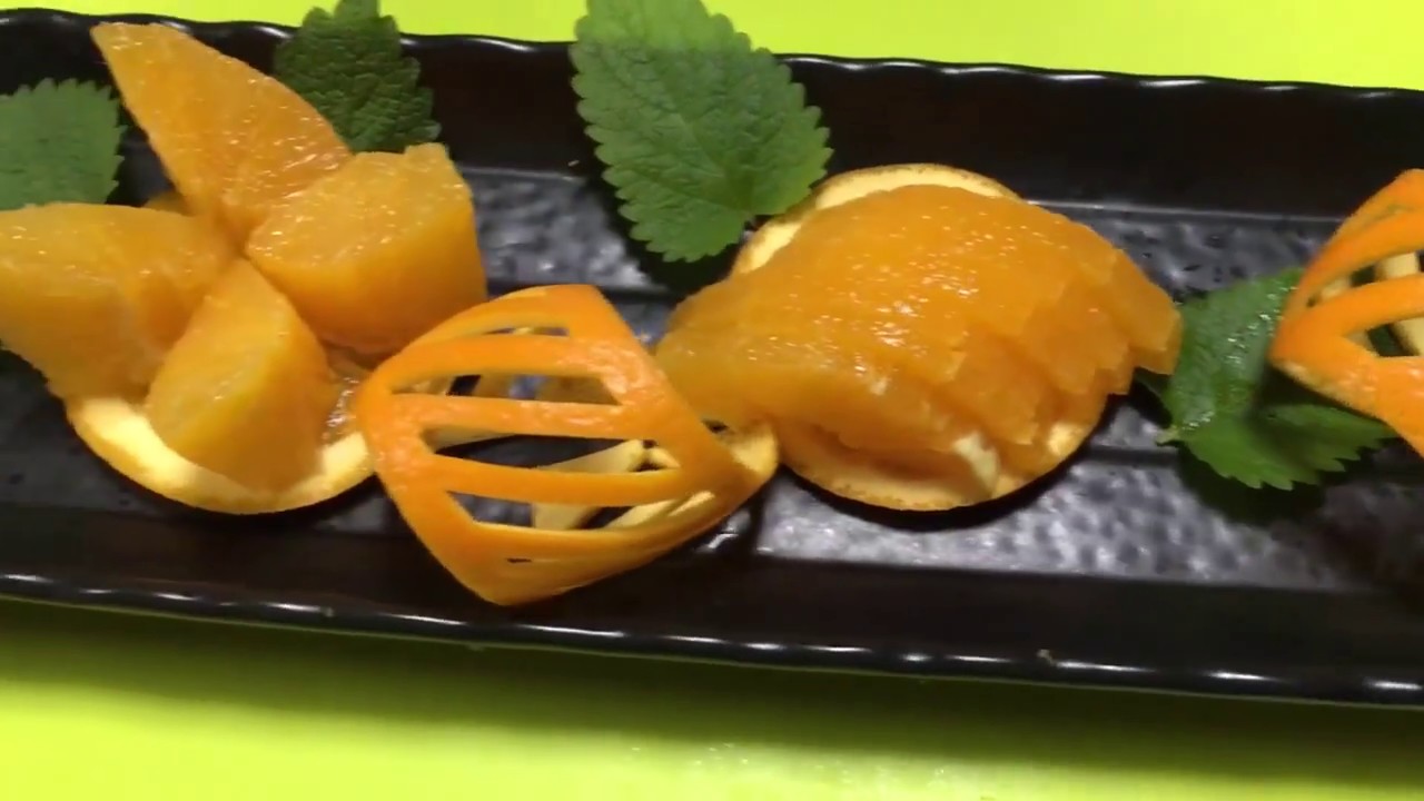 オレンジの簡単な盛り付け方 オレンジの飾り切り 便利なフルーツカット Youtube