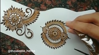 Latest, Beautiful Back Hand Mehndi Design || Thouseens Henna