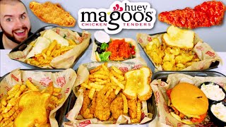 Trying Huey Magoo's MENU for the FIRST TIME! Best Chicken Tenders EVER?! Review!