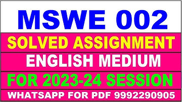 mswe 002 solved assignment 2023-24 | mswe 2 solved assignment in english 2024 | mswe 2 2024