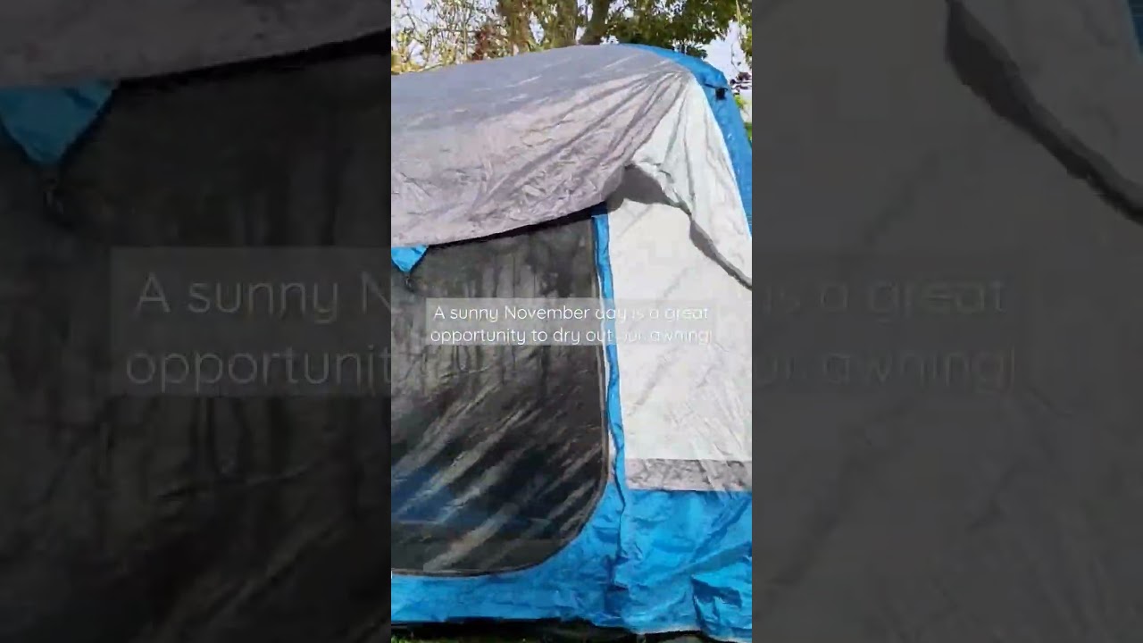 Drying out our Olpro awning from our last trip!