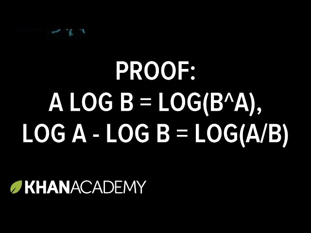 Proof: a log b = log(b^a), log a - log b = log(a/b) | Logarithms | Algebra II | Khan Academy