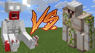 SCP-096 V2 vs Iron golem in Minecraft PE