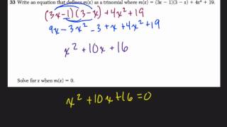 Algebra 1 Regents June 2014 #33