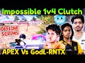 🇮🇳Apex vs GodL - RNTX🥶 Impossible 1v4 Clutch😱 Everyone Shocked🤯 BMPS Late Night Grind🔥