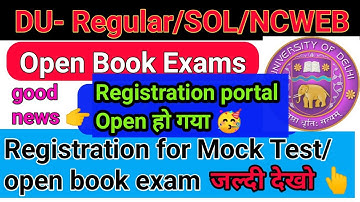 How to Register for Mock Test / Open book exam, du - regular/SOL/NCWEB open book exam, jaldi karo