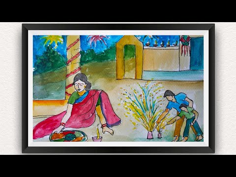 How to draw Beautiful Diwali Scene for kids- Step by step - YouTube-saigonsouth.com.vn